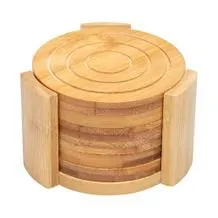 Jg Porta-Copos Bambus Circle 6pçs